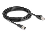 DELOCK M12 Kabel A-kodiert 8 Pin St. zu RJ45 St. PVC 5 m