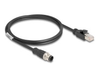 DELOCK M12 Kabel D-kodiert 4 Pin St. zu RJ45 St. PVC 1 m