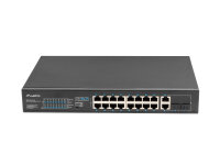LANBERG Switch 16-Port PoE+/2x1Gb/1xSFP 10/19"...
