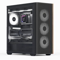 AeroCool Geh Midi D501A-G-BK-V2 (B/Wood/ATX)