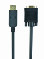 gembird Display Port zu VGA adapter Kabel, 1,8m, schw.