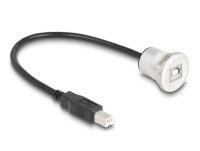 DELOCK USB2.0 Typ-B Einbaubuchse mit Kabelp. St. Alu.30cm