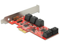 DELOCK PCI Expr Card 10x SATA III int +Low Profile