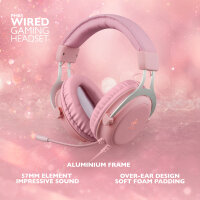 Deltaco Headset Gaming Stereo Klinke, LED, pink