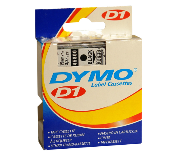DYMO D1  Schriftband 40910   9mmx7.0m schwarz->transp.