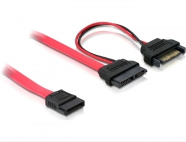 DELOCK SATA-Kabel Slim 13pin -> SATA 7pin +SATA 15pin 0.50m