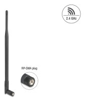 DELOCK WiFi 2,4 GHz Antenne RP-SMA Stecker 7dBi