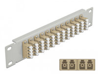 DELOCK 10" LWL Patchpanel 12 Port LC Quad beige 1 HE...