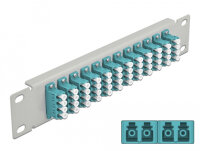 DELOCK 10" LWL Patchpanel 12 Port LC Quad aqua 1 HE...