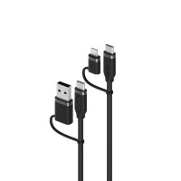 Alogic USB C Adapterkabel lightning 4-in-1 100W 1,5m schwarz