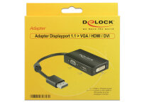 DELOCK Displayport Adapter DP -> D-Sub15/HDMI/DVI St/Bu sw