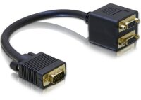 DELOCK VGA Adapter D-Sub15 -> 2x D-Sub15 St/Bu  0,20m