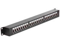 DELOCK 19" Patchpanel 24-Port Cat6 geschirmt schwarz