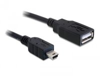 DELOCK USB Kabel A -> Mini-B Bu/St 0.50m sw