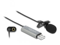 DeLOCK USB Krawatten Lavalier Mikrofon Omnidirektional 24...