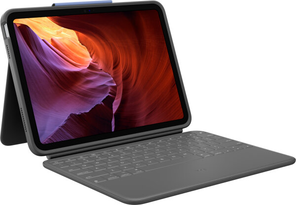 Keyboard Logitech Rugged Folio Deutsch Apple iPad (10th gen) Graphite (DE)