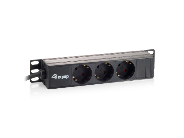Equip 10" Steckdosenleiste CEE7/7 90°->3xSchuko