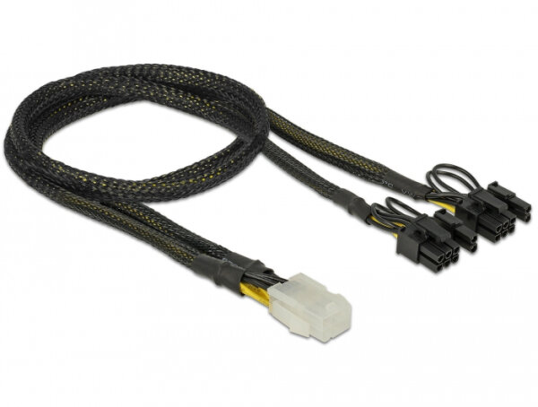 DELOCK Stromkabel 6Pin PCIe -> 2x 8Pin PCIe Bu/St 30cm