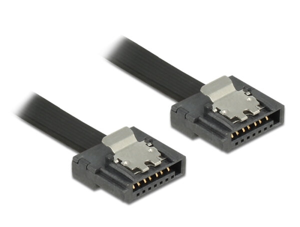 DELOCK SATA-Kabel SATA III -> SATA St/St 0.10m FLEXI schwarz