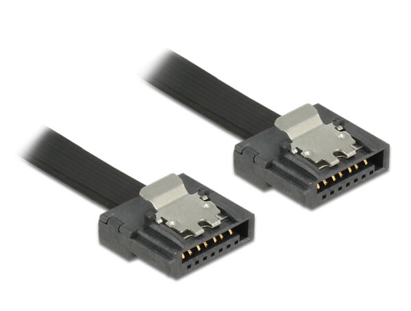 DELOCK SATA-Kabel SATA III -> SATA St/St 0.30m FLEXI schwarz