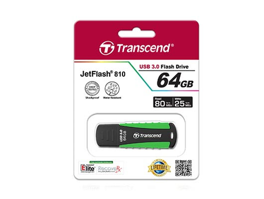 Transcend JetFlash 810 64GB USB 3.0 USB-Stick USB Typ-A 3.2 Gen 1 (3.1 Gen 1) Schwarz, Grün