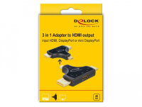 DELOCK 3 in 1 Monitoradapter HDMI/DisplayPort/mini DisplayP.
