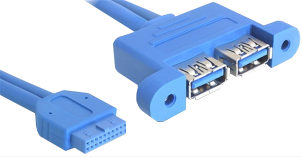 DELOCK USB3.0 Kabel Pinheader 19pin -> 2x A Bu/Bu 0.4