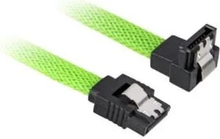 Sharkoon Kabel   SATA III 90° sleeve  0,45m         grün