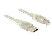 DELOCK USB Kabel A -> B St/St 5.00m transparent