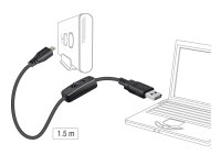 DELOCK USB Kabel micro B -> A St/St 1.50m Ein/Aus-Sch