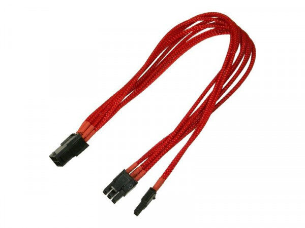 Nanoxia Kabel PCI-E 6- auf 6+2-Pin, 30 cm, Single, rot