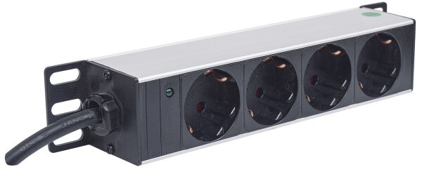 Intellinet 10" Steckdosenleiste 4-fach Schutzkontakt Power-LED 1,8 m Stromkabel 1HE
