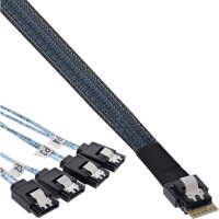 InLine 27646A Kabel SlimSAS x4 (STR) SFF8654 auf 4x SATA...