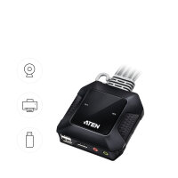 ATEN 2-Port USB-C Displayport Hybrid Kabel für KVM