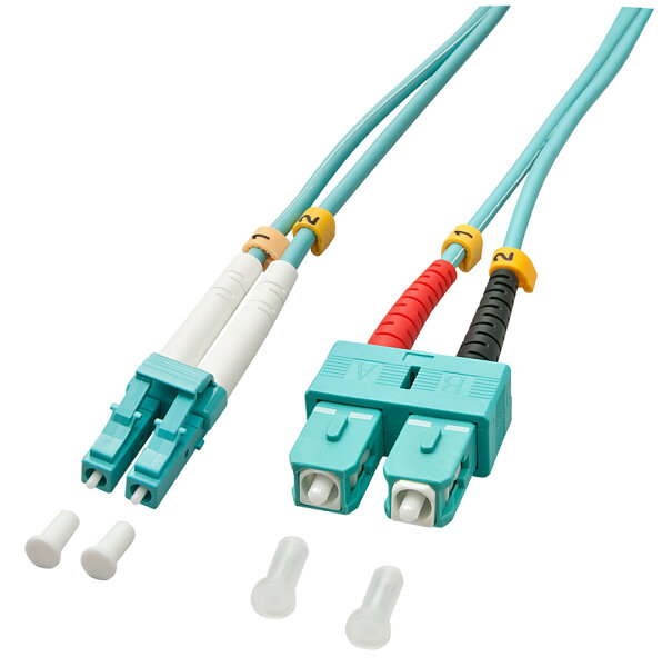 Lindy 1.0m OM3 LC - SC Duplex InfiniBand/Glasfaserkabel 1 m Türkis
