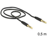 DELOCK Klinkekabel 3,5mm -> 3,5mm St/St 0.50m 4Pin schwar