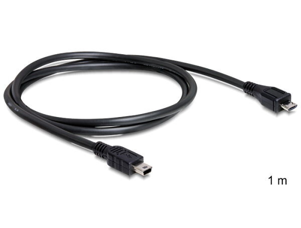 DELOCK USB Kabel Micro-B -> Mini-B St/St 1.00m sw