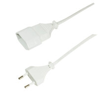 Logilink Netzkabel Euro CEE 7/16 Stecker zu Dose, 2m, Weiß