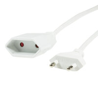 Logilink Netzkabel Euro CEE 7/16 Stecker zu Dose, 2m, Weiß