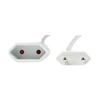 Logilink Netzkabel Euro CEE 7/16 Stecker zu Dose, 2m, Weiß