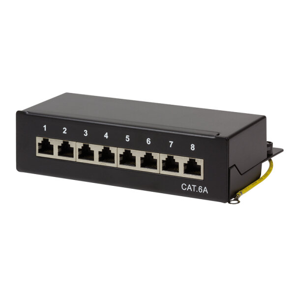 Logilink Patchpanel Cat.6A Tisch/Wand 8-port, Schwarz