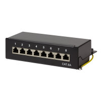 Logilink Patchpanel Cat.6A Tisch/Wand 8-port, Schwarz