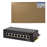 Logilink Patchpanel Cat.6A Tisch/Wand 8-port, Schwarz