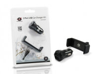 CONCEPTRONIC KFZ-Ladegerät 2-Port 2xUSB-A +Halter     10W sw