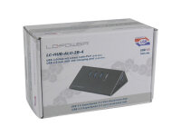 LC-Power USB-Hub 3x USB 3.0 + 1xLadefunktion 2.4A/5V schwarz