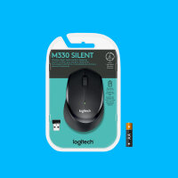 Logitech M330 Silent Plus Wireless Mouse Black 1000dpi 3 Tasten 2.4GHz Funkmaus + USB Receiver
