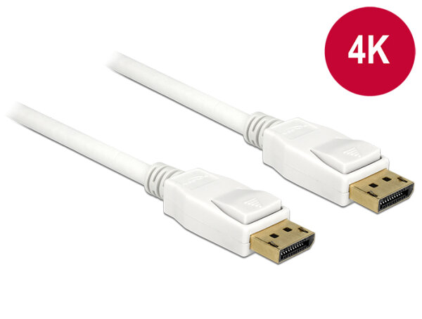 DELOCK Displayport Kabel DP -> DP St/St 1.00m weiß 4K