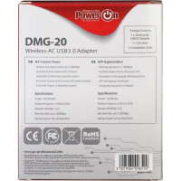 Inter-Tech Wi-Fi 5 USB Adapter DMG-20 USB3.0 Stick  1200Mbps