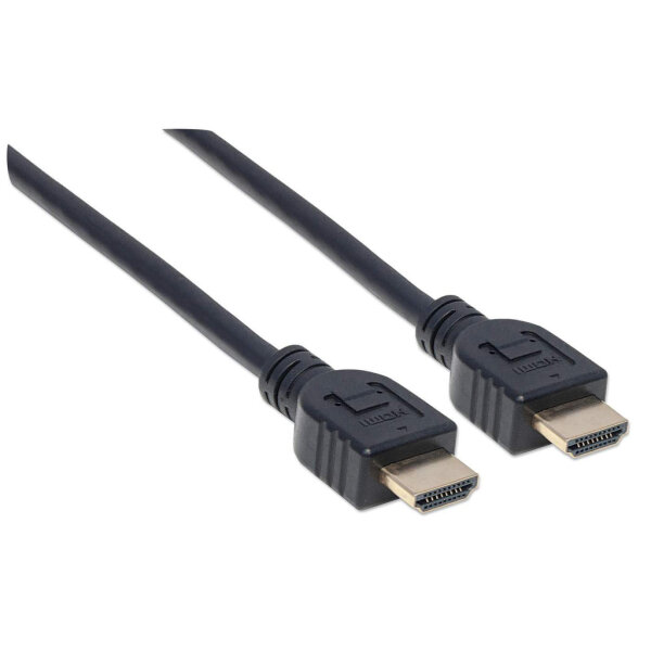 Manhattan High Speed HDMI-Kabel mit Ethernet-Kanal, CL3-zertifiziert für Wandinstallationen, HEC, ARC, 3D, 4K@60Hz, CL3, HDMI-Stecker auf HDMI-Stecker, geschirmt, schwarz, 5 m