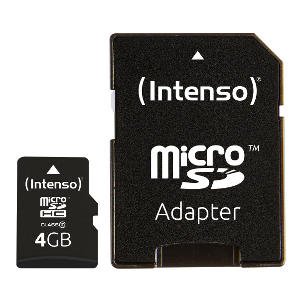 SD MicroSD Card  4GB Intenso Class10 inkl. SD Adapter
